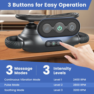 Massage Gun Deep Tissue with 3 Switchable Massage Heads and 3 Modes-Black view 3