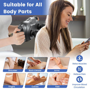 Massage Gun Deep Tissue with 3 Switchable Massage Heads and 3 Modes-Black view 5