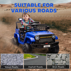 Qaba 12V Ride on Truck, Electric Car for Kids with Remote Control, Suspension, 3 Speeds, USB Music Headlights