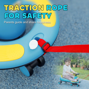 Qaba Kids Wiggle Car w/ Parent Traction Rope, Music, Light