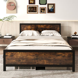 Metal Bed Frame with Headboard and Footboard-Queen Size view 3