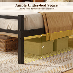 Metal Bed Frame with Upholstered Headboard-Twin Size view 6