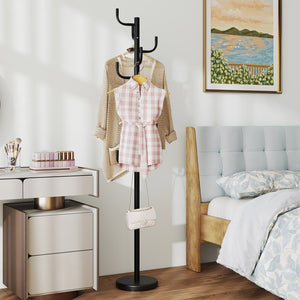 Metal Coat Rack Stand with 8 Sturdy Hooks and Metal Base view 3