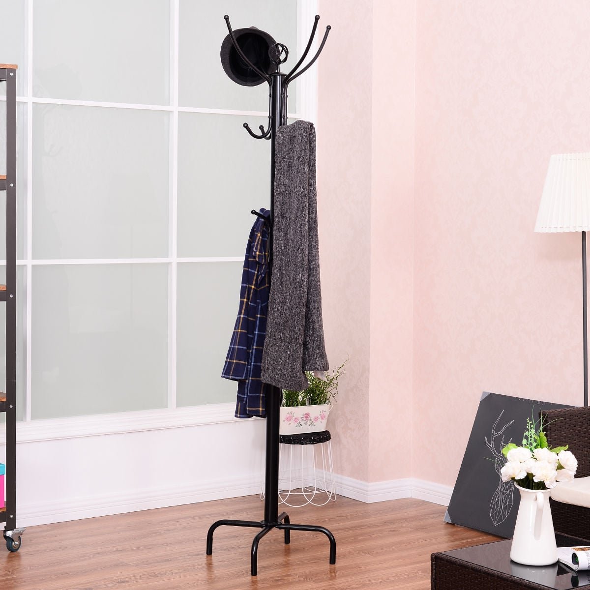 Metal Coat Rack with 12 Hooks view 2