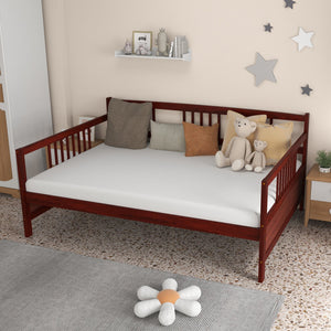 Daybed Frame with Guardrails Full Size-Brown view 7