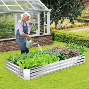 Metal Galvanized Raised Garden Bed with Open-Ended Base-8 x 4 ft view 3