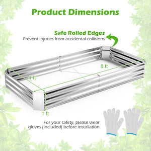 Metal Galvanized Raised Garden Bed with Open-Ended Base-8 x 4 ft view 5