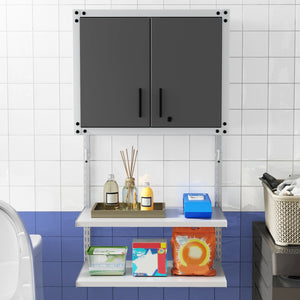 Metal Wall Cabinet with Lock and 3 Adjustable Shelves view 2