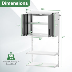 Metal Wall Cabinet with Lock and 3 Adjustable Shelves view 5