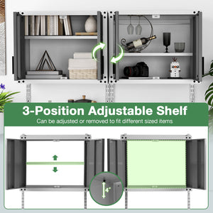 Metal Wall Cabinet with Lock and 3 Adjustable Shelves view 8