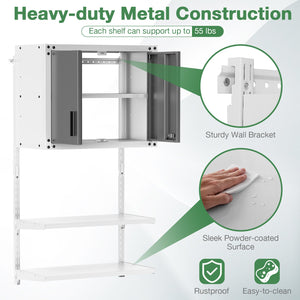 Metal Wall Cabinet with Lock and 3 Adjustable Shelves view 9