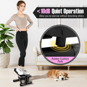 Mini Stepper with Resistance Bands and Adjustable Height for Exercise at Home-Black view 7