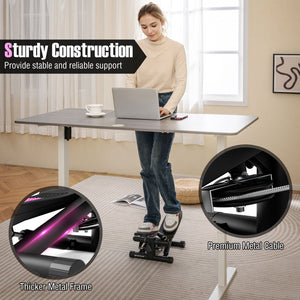 Mini Stepper with Resistance Bands and Adjustable Height for Exercise at Home-Black view 8