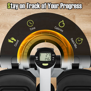 Mini Stepper with Resistance Bands and Adjustable Height for Exercise at Home-White view 8