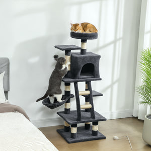 52 Inch Large Cat Tree for Indoor Cats, Dark Grey – view 7