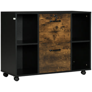 Lateral Filing Cabinet with Wheels and Lockable Drawer, File Cabinet – view 8