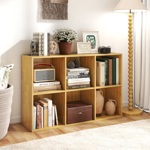 Modern 6-Cube Bookcase with Anti-tipping Kits for Bedroom Living Room-Burlywood view 2