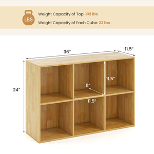 Modern 6-Cube Bookcase with Anti-tipping Kits for Bedroom Living Room-Burlywood view 4