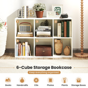 Modern 6-Cube Bookcase with Anti-tipping Kits for Bedroom Living Room-White view 7
