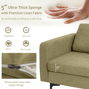 Modern Accent Armchair with Side Storage Pocket-Green view 5