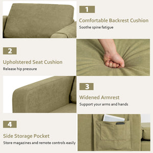Modern Accent Armchair with Side Storage Pocket-Green view 9