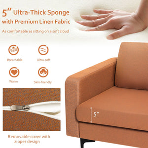 Modern Accent Armchair with Side Storage Pocket-Orange view 5