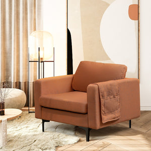 Modern Accent Armchair with Side Storage Pocket-Orange view 6