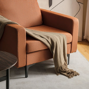 Modern Accent Armchair with Side Storage Pocket-Orange view 8