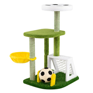 Modern Cat Tree for Indoor Kittens Multi-level Cat Tower with Perches-Green view 4