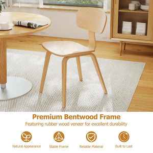Modern Dining Chair Set of 2 with Wide Seat-Natural view 6