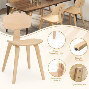 Modern Dining Chair Set of 2 with Wide Seat-Natural view 9