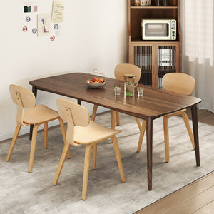 Modern Dining Chair Set of 4 with Wide Seat-Natural view 2