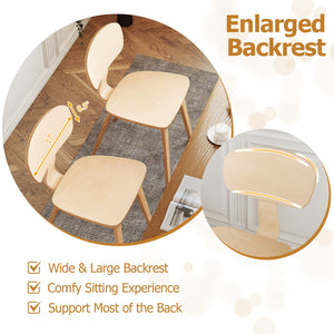 Modern Dining Chair Set of 4 with Wide Seat-Natural view 5