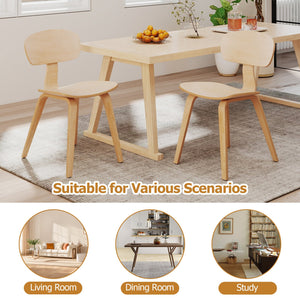 Modern Dining Chair Set of 4 with Wide Seat-Natural view 8