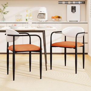 Modern Dining Chairs Set of 2 with Padded Seat and Curved Back view 3