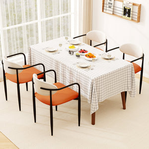 Modern Dining Chairs Set of 2 with Padded Seat and Curved Back view 5