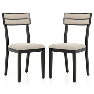 Modern Dining Chairs Set of 2 with Tilt Backrest for Dining Room-Black view 3
