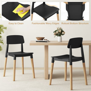 Modern Dining Side Chairs Set of 4 with Ergonomic Backrest for Dining Room-Black view 8