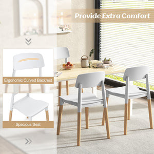Modern Dining Side Chairs Set of 4 with Ergonomic Backrest for Dining Room-White view 9