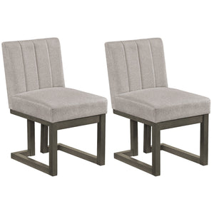 Modern Farmhouse Fabric Dining Chairs Set of 2 with 5.5 inches Thickened Padded Seat-Gray