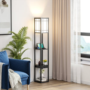 Modern Floor Lamp with Shelves and Drawer view 2