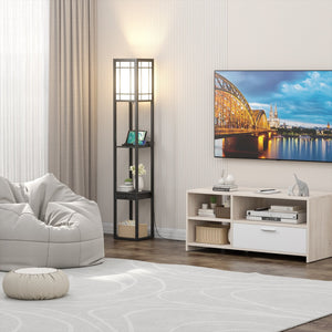 Modern Floor Lamp with Shelves and Drawer view 6