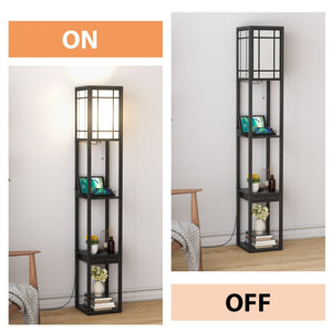 Modern Floor Lamp with Shelves and Drawer view 7