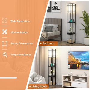Modern Floor Lamp with Shelves and Drawer view 9