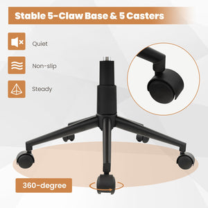 Modern Home Office Chair with Curved Backrest and Comfortable Armrests-Brown view 9