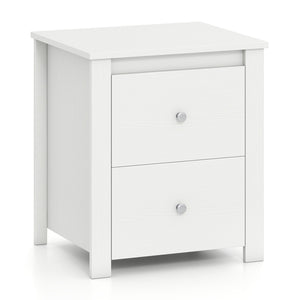 Modern Nightstand with 2 Drawers for Small Spaces-White