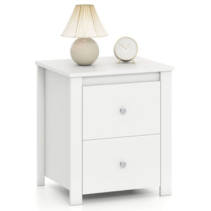 Modern Nightstand with 2 Drawers for Small Spaces-White view 4