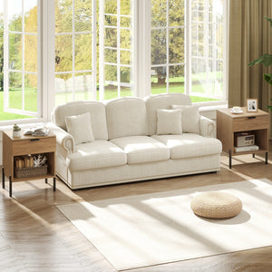 Modern Nightstand with Charging Station-Natural view 5