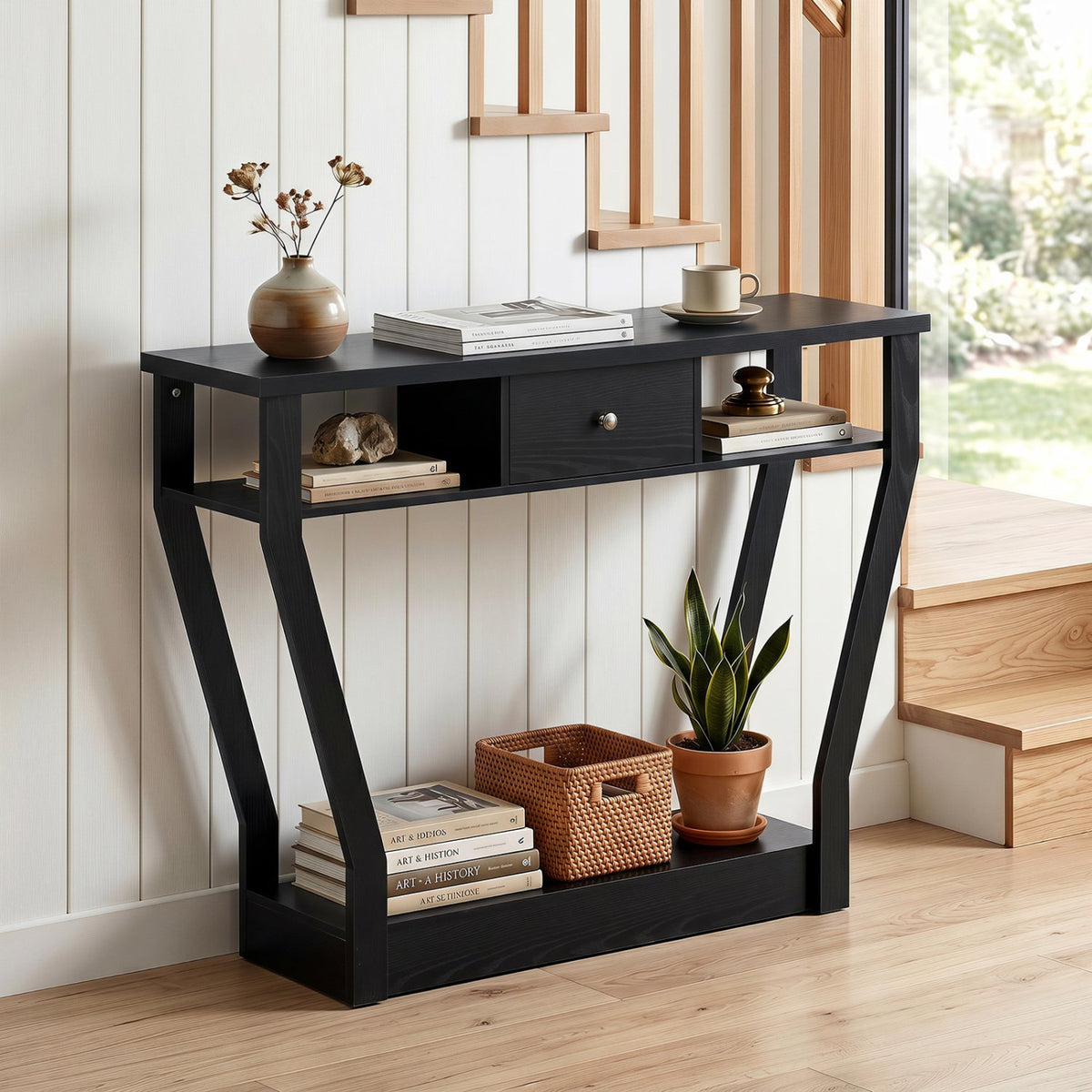 Modern Sofa Accent Table with Drawer view 2
