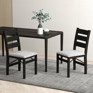 Modern Upholstered Folding Chairs Set of 2 with Comfy Backrest-Black view 2